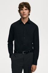H&M SLIM FIT COTTON SHIRT | BLACK