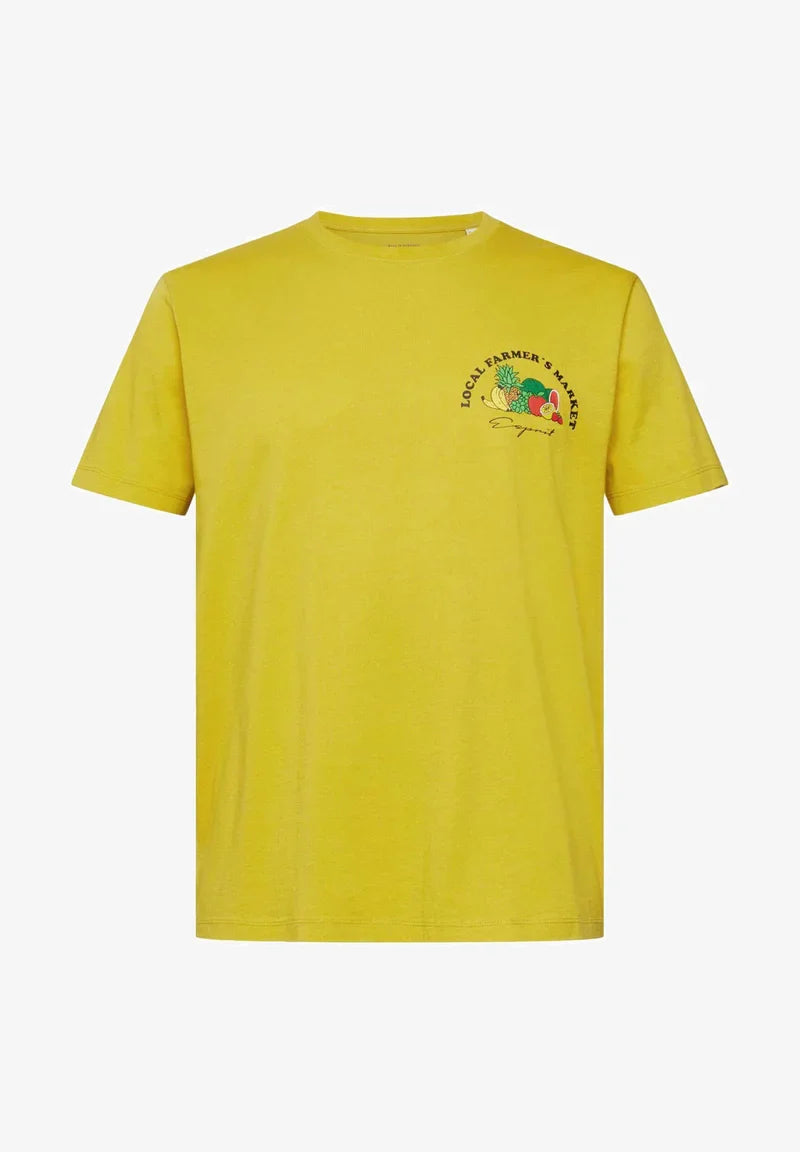 ESPRIT MEN T-SHIRT PRINT REGULER | DUSTY YELLOW