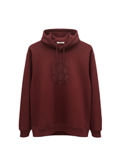 BURBERRY EMBROIDERY LOGO HOODIE WITH SILICONE PATCH | DRAK REDDISH BROWN