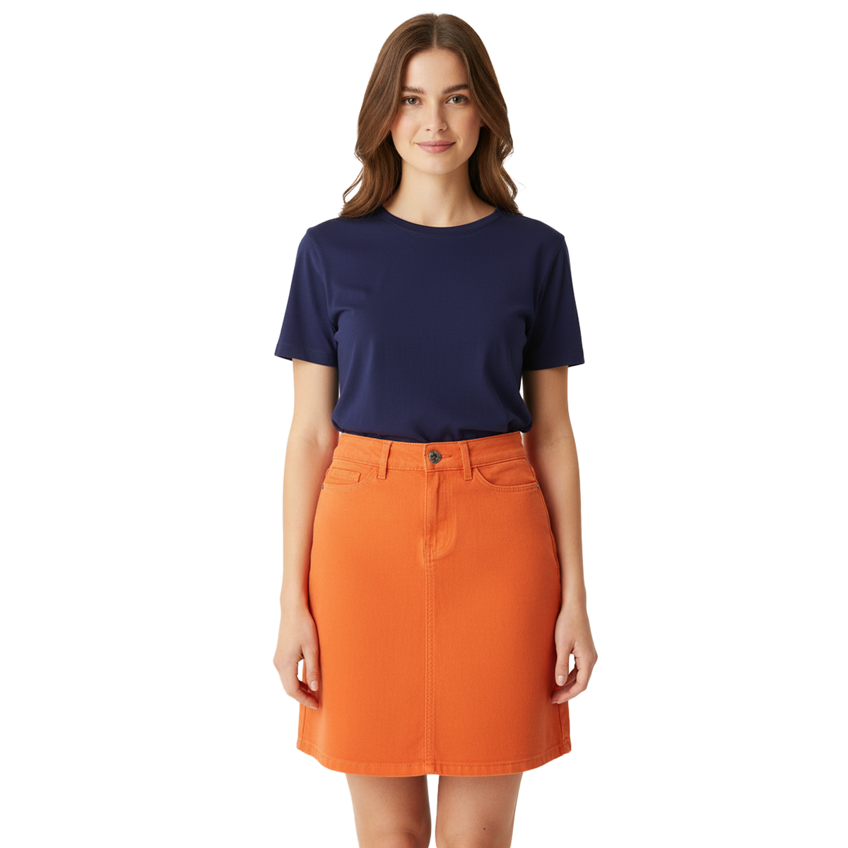 Premium Orange Wunsche Skirt for Women – Effortless Summer Style
