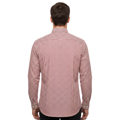 TOMMY HILFIGER MEN’S SLIM FIT RED STRIPED SHIRT | WHITE