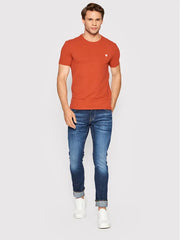 GUESS MEN'S ROT SUPER SLIM FIT T-SHIRT | CORAL ORANGE