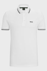 HUGO BOSS PADDY STRETCH-COTTON POLO SHIRT | WHITE