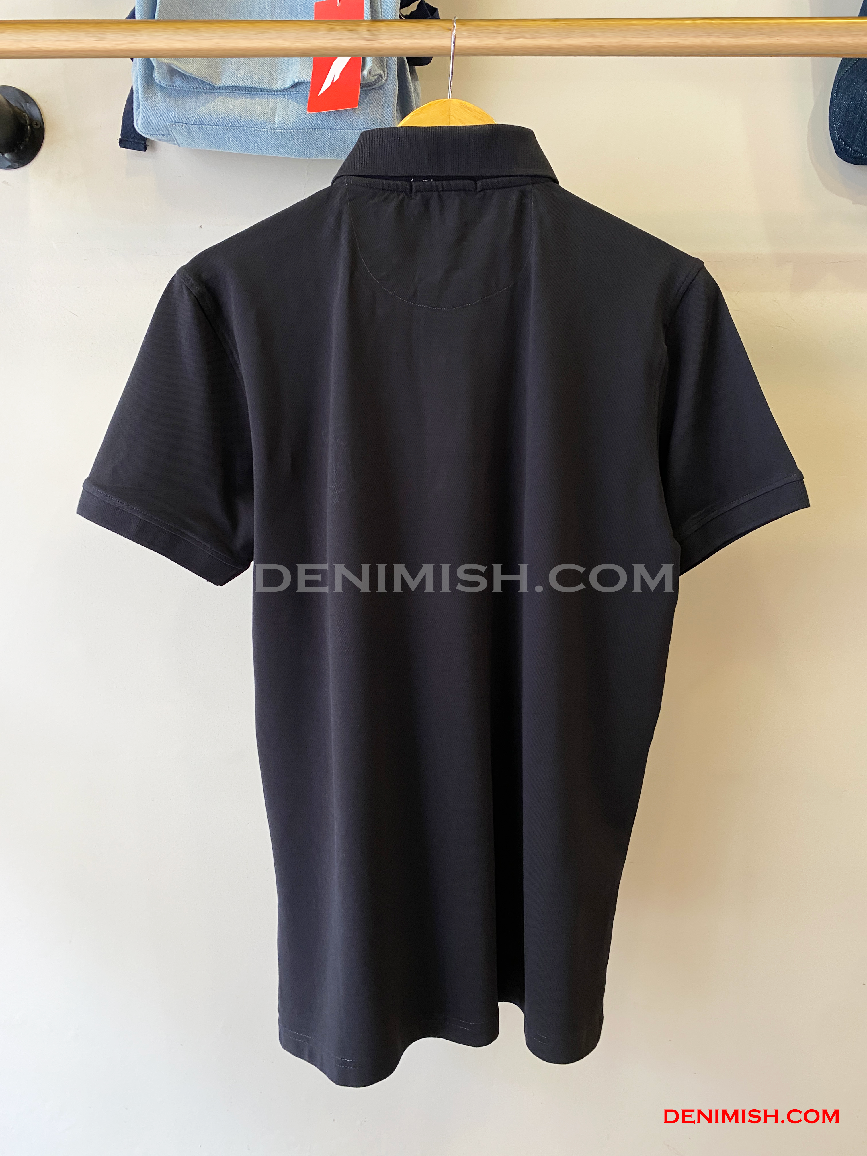 BURBERRY EKD-EMBROIDERED COTTON-BLEND POLO SHIRT | DARK NAVY