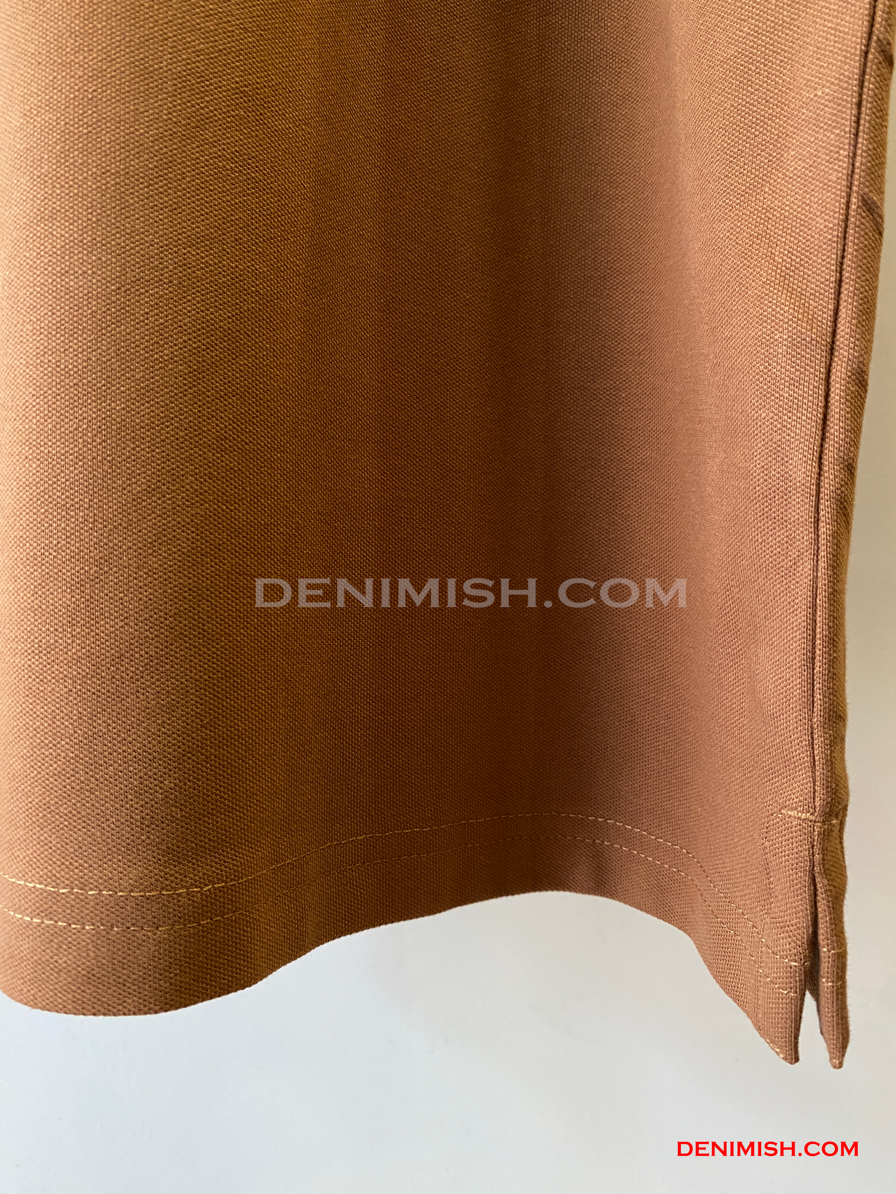 BURBERRY EKD-EMBROIDERED COTTON-BLEND POLO SHIRT | BROWN