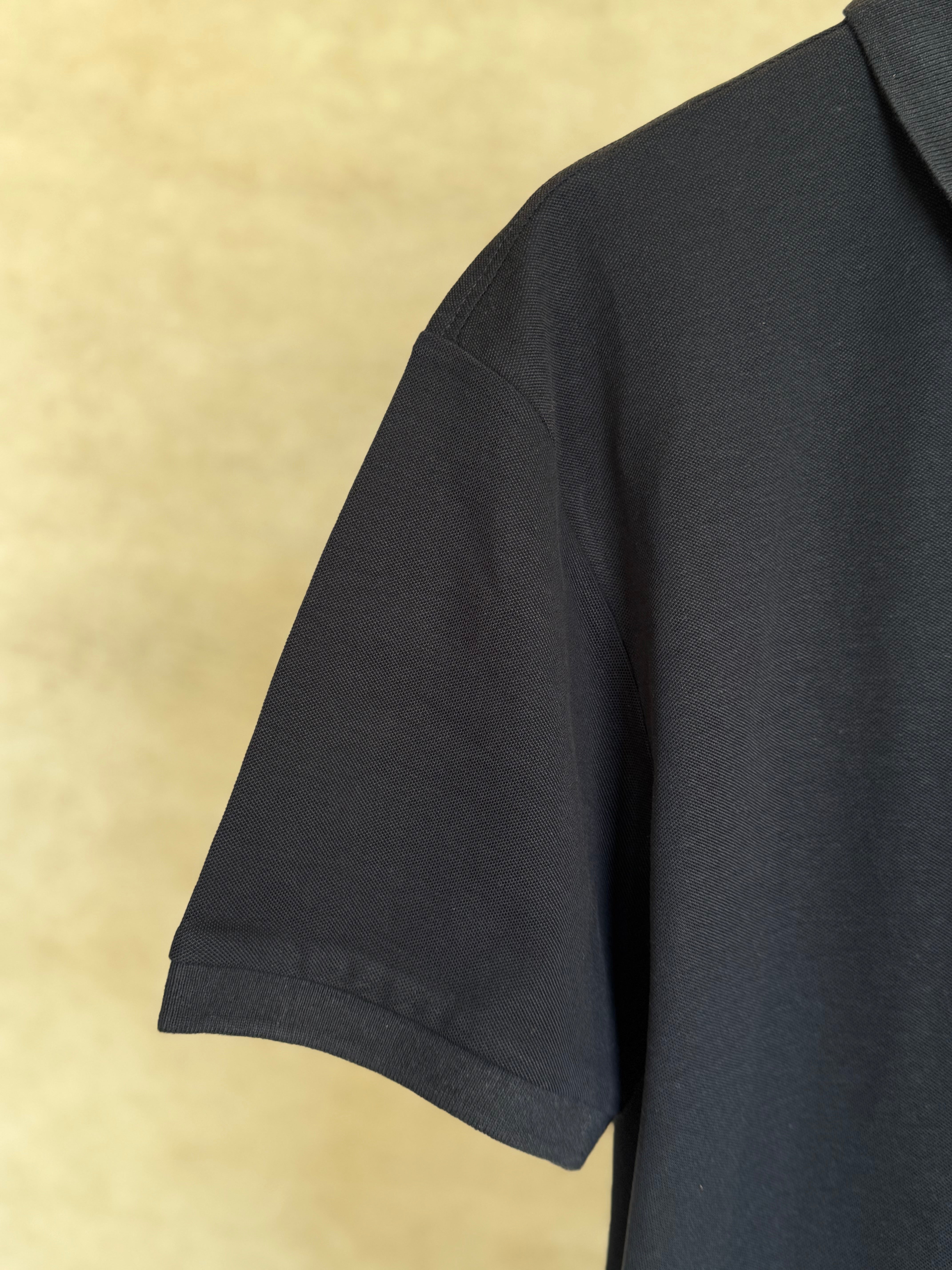 HUGO BOSS COTTON PIQUE POLO SHIRT WITH DOUBLE B MONOGRAM | DARK BLUE