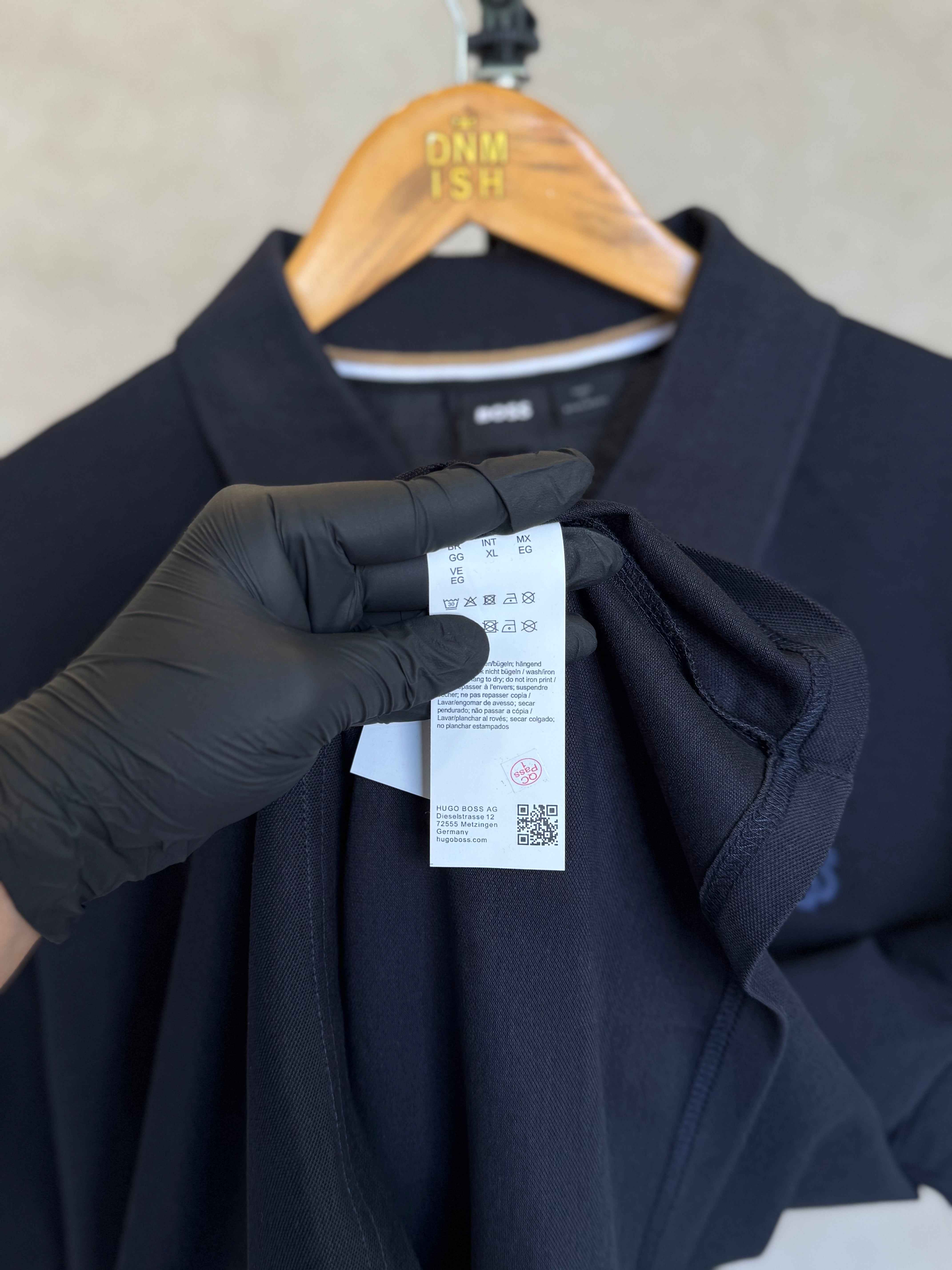 HUGO BOSS COTTON PIQUE POLO SHIRT WITH DOUBLE B MONOGRAM | DARK BLUE