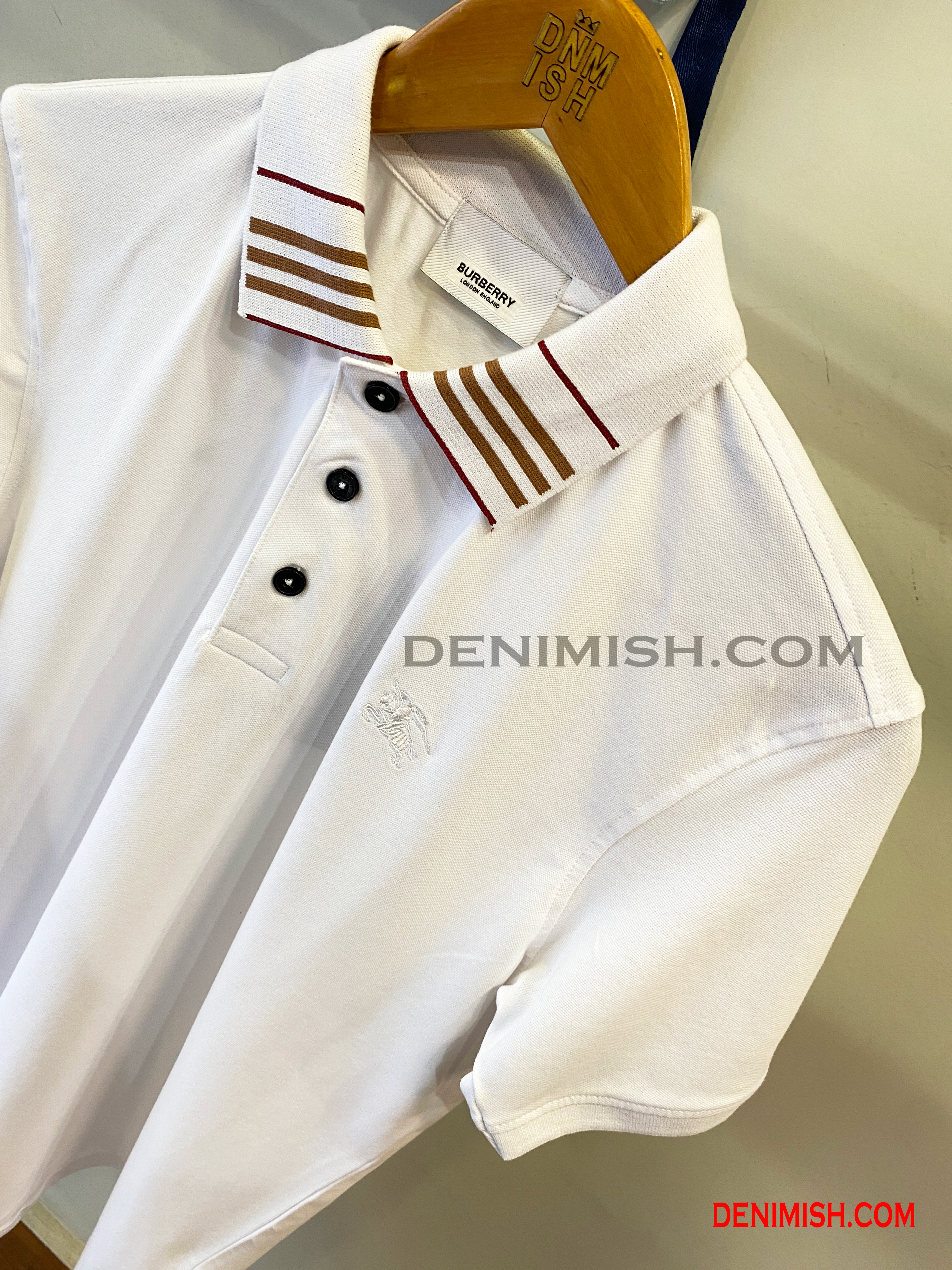BURBERRY CLASSIC COTTON SILK POLO SHIRT | WHITE