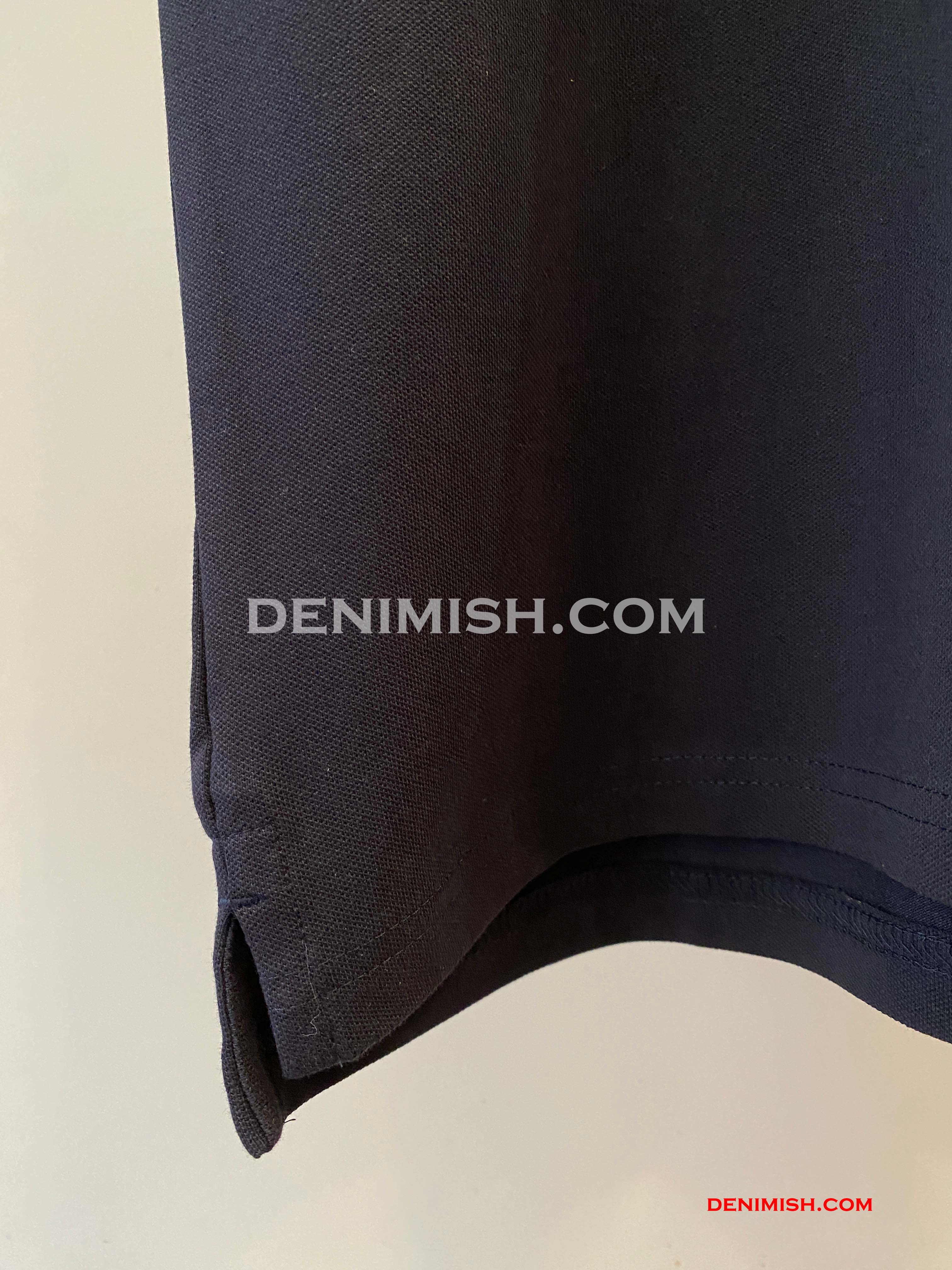 PRADA PIQUE MEN'S PLAIN TRIANGLE LOGO POLO | NAVY