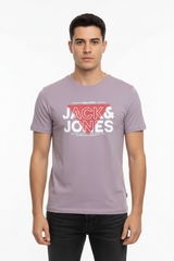 JACK & JONES PRINTED LOGO T- SHIRT | GREY