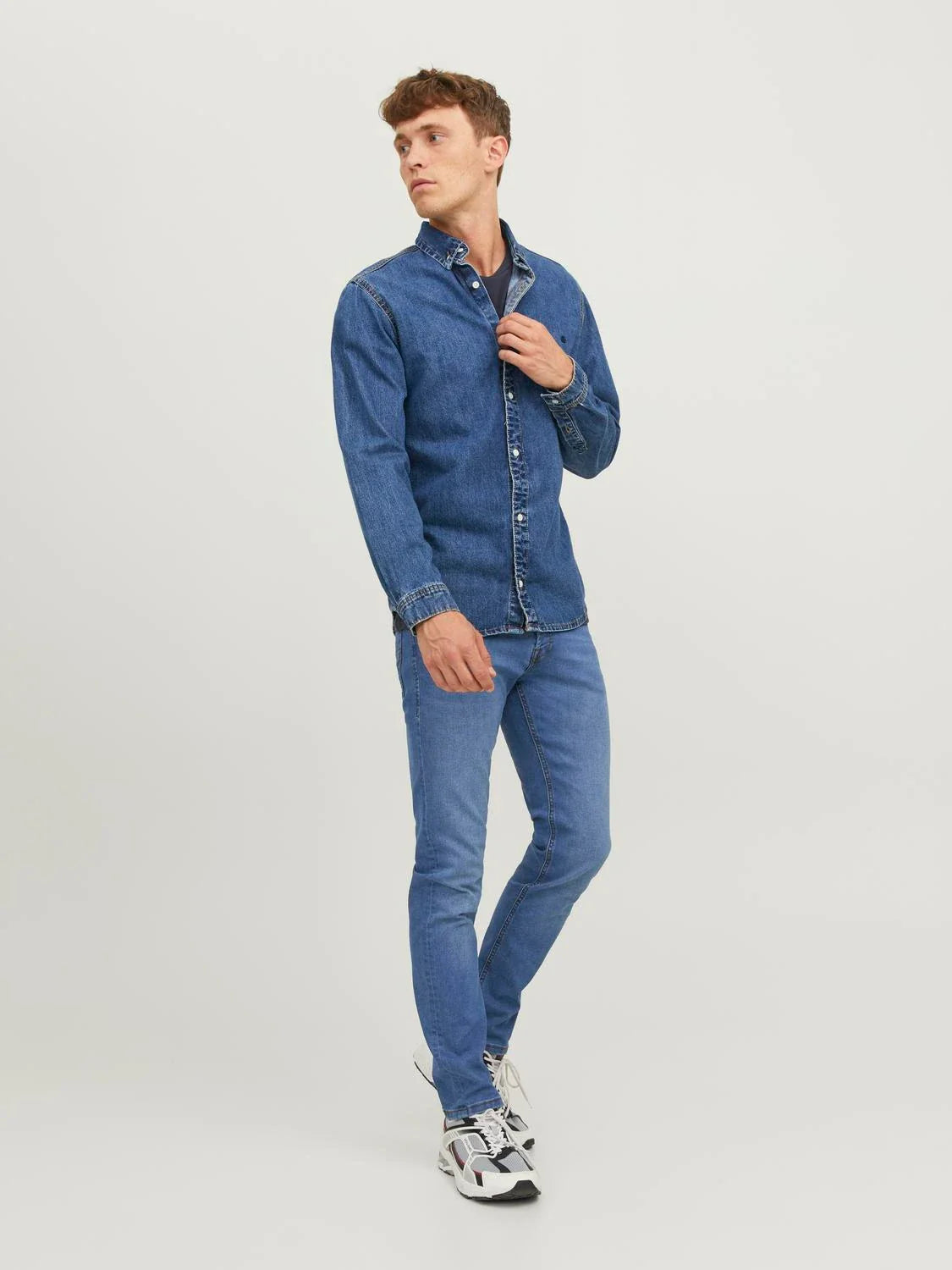 JACK & JONES. JJIGLENN JJORIGINAL SLIM FIT JEANS | BLUE