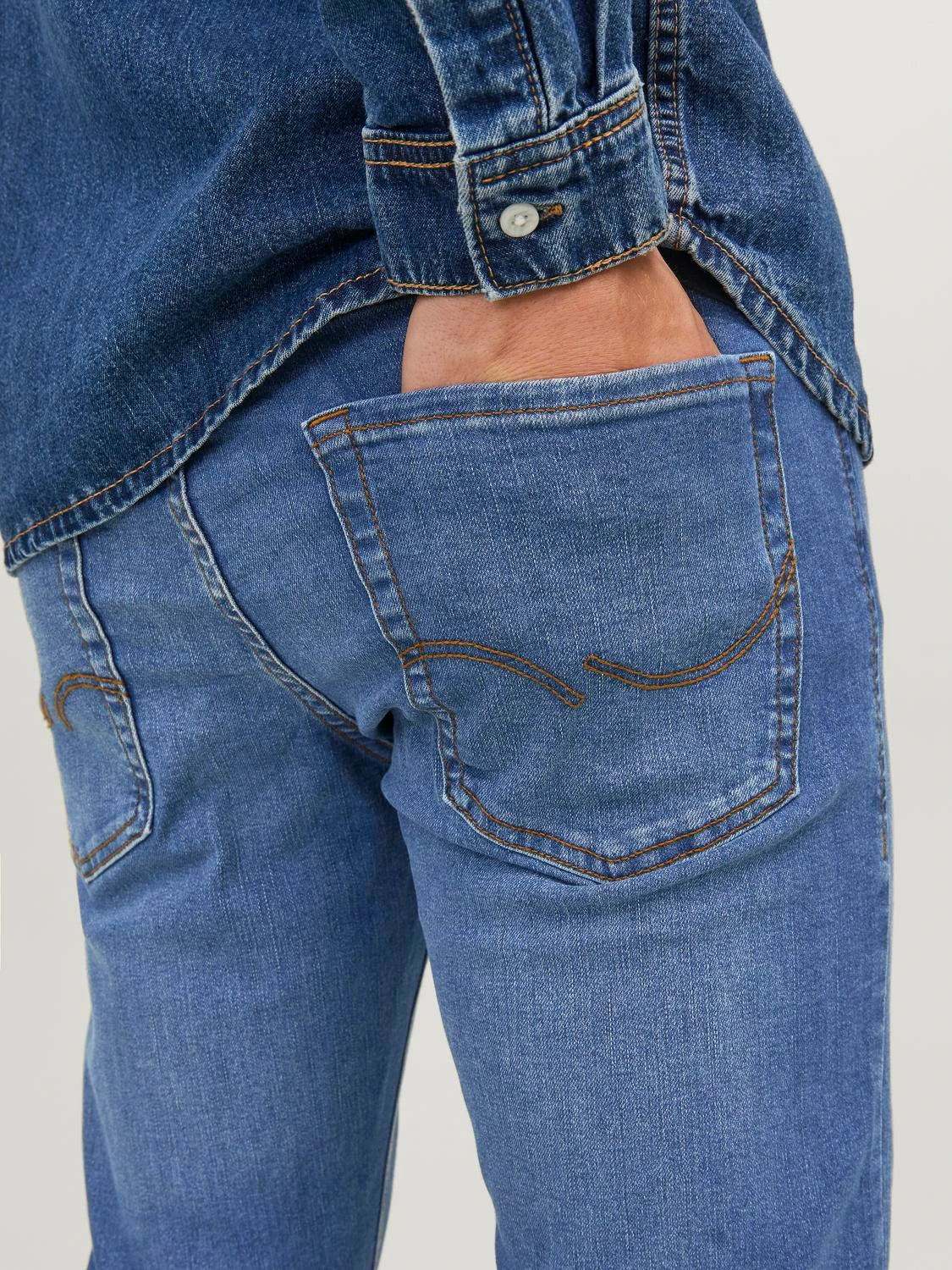 JACK & JONES. JJIGLENN JJORIGINAL SLIM FIT JEANS | BLUE