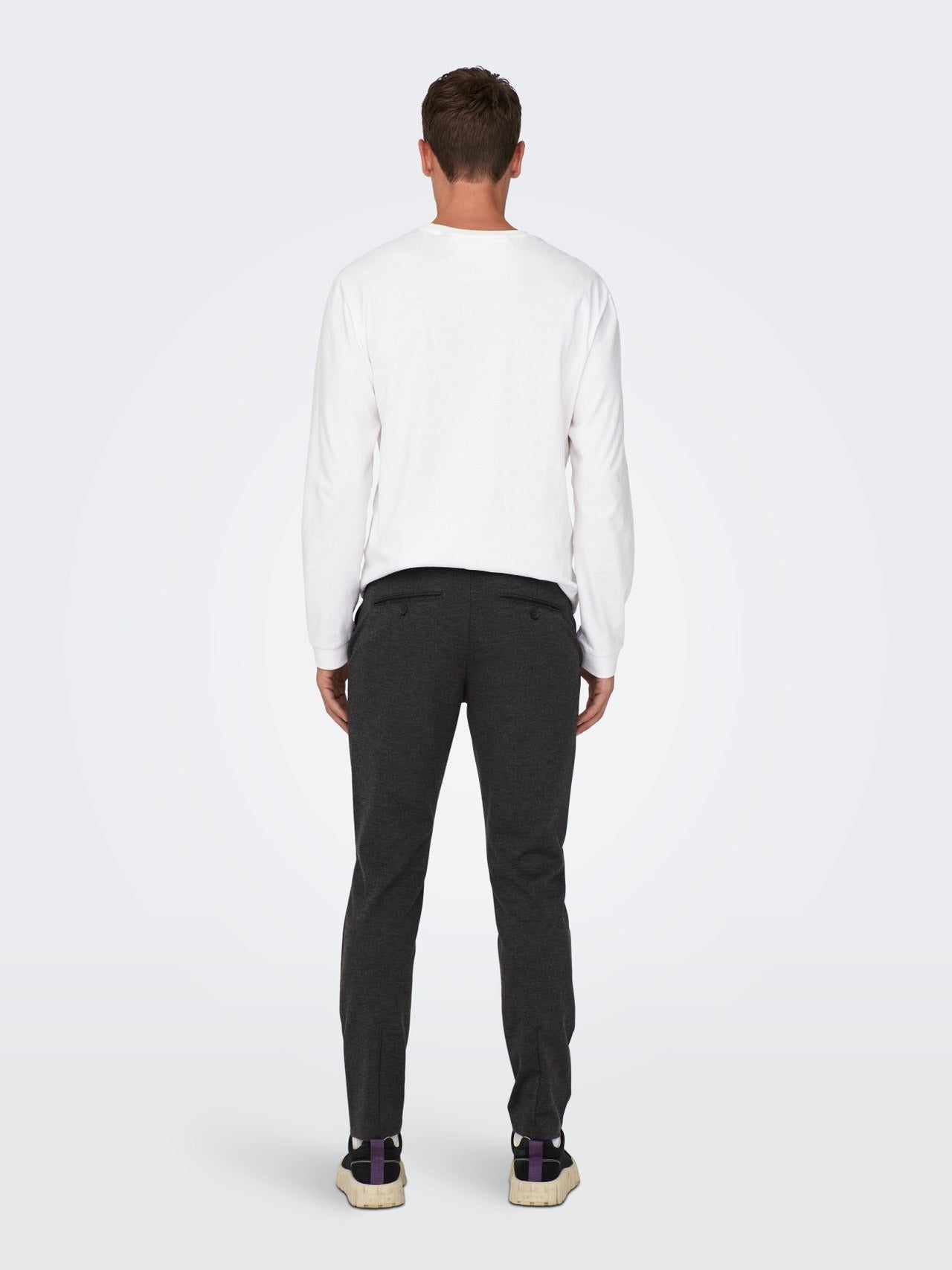 ONLY & SONS SLIM TAPERED FIT PANT | DARK GREY / GREY