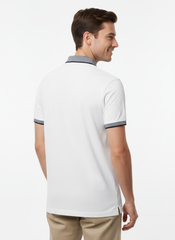 CELIO MEN’S CLASSIC WHITE POLO SHIRT – SOFT COTTON, CONTRAST COLLAR & SMART CASUAL FIT