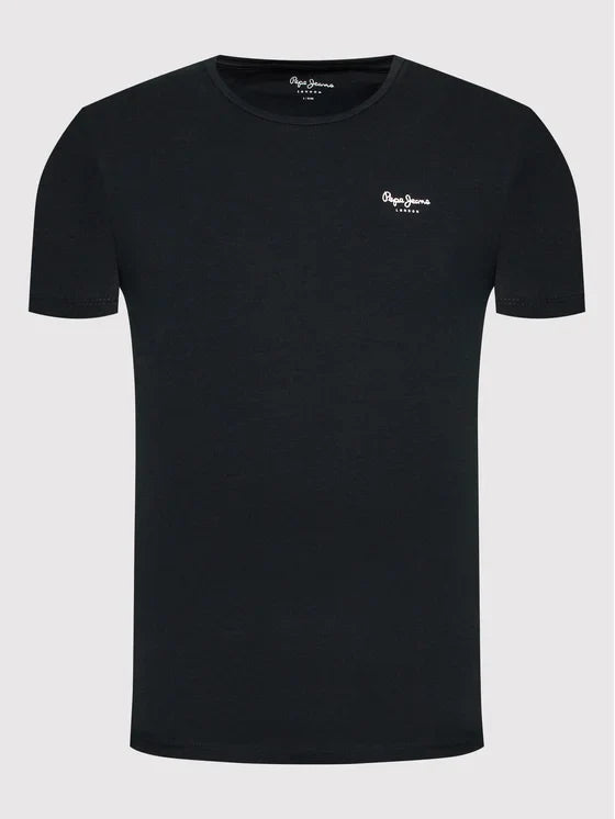 PEPE JEANS PLAIN SLIM FIT TEE SHIRT | BLACK