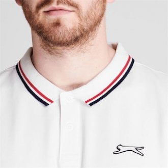 SLAZENGER - MEN'S POLO TIPPED SHIRT | WHITE