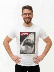 JAWS MEN’S PRINTED LOGO T-SHIRT | WHITE (SALE)