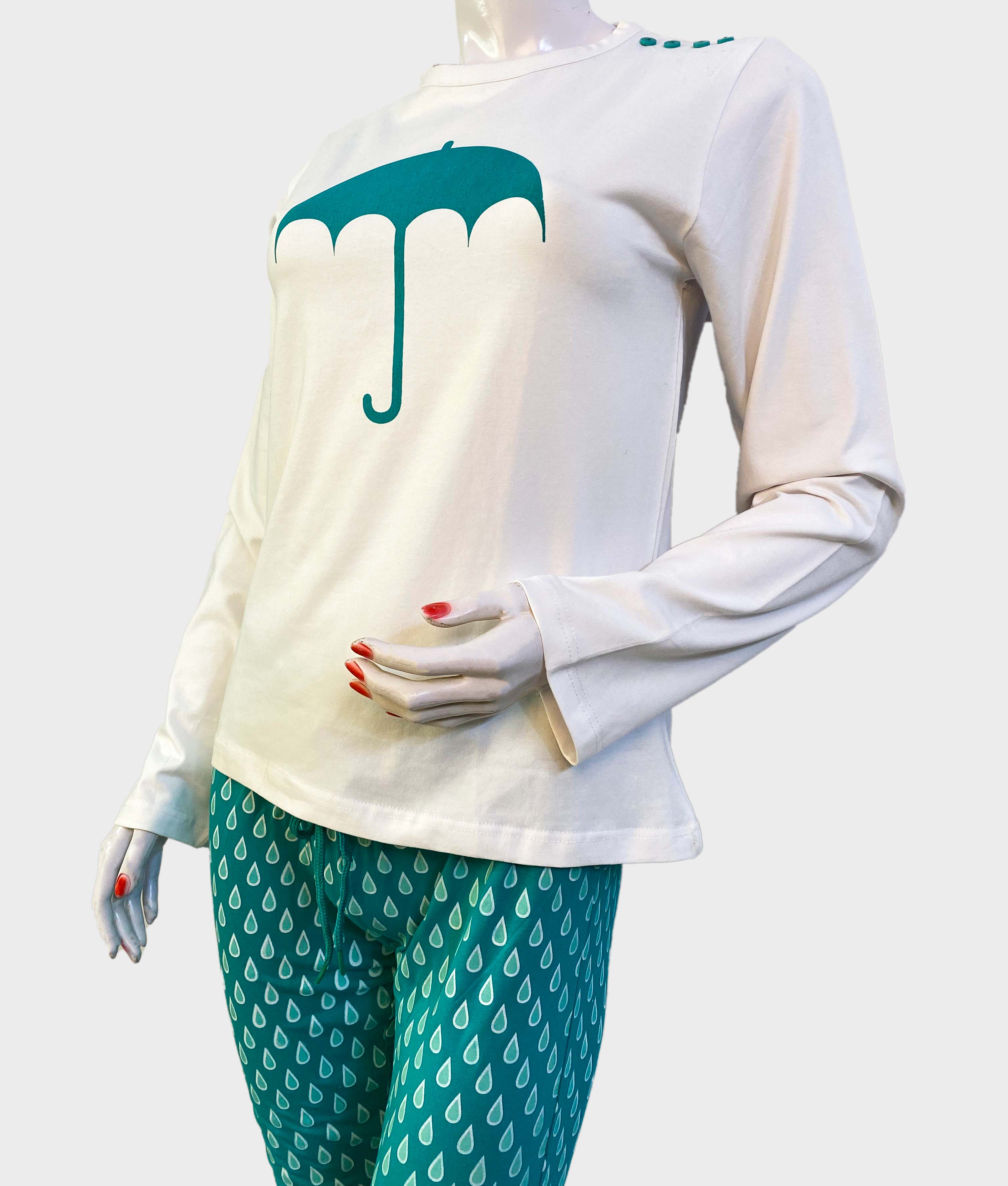 Uondi Rainy Daydream Pajama Set - Cozy Chic Sleepwear